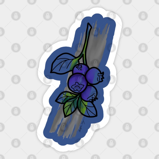 Blueberry Art Sticker by Kitopher Designs